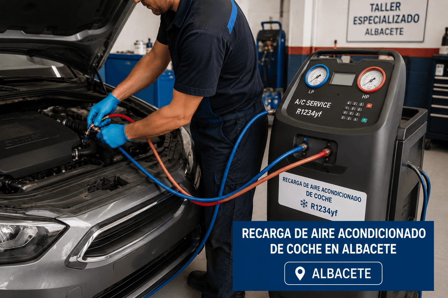 Recarga de aire acondicionado del coche en Albacete
